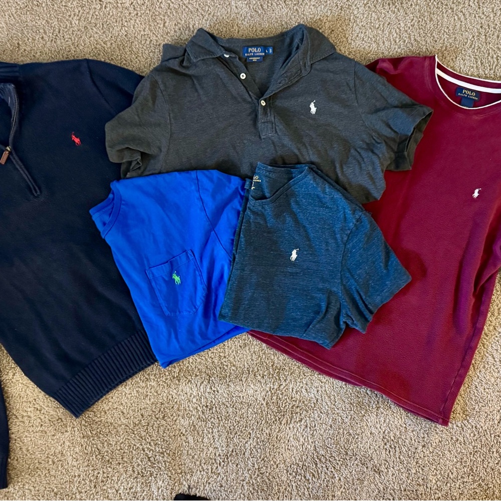 Polo by Ralph Lauren Black and Blue Polos Classic Style